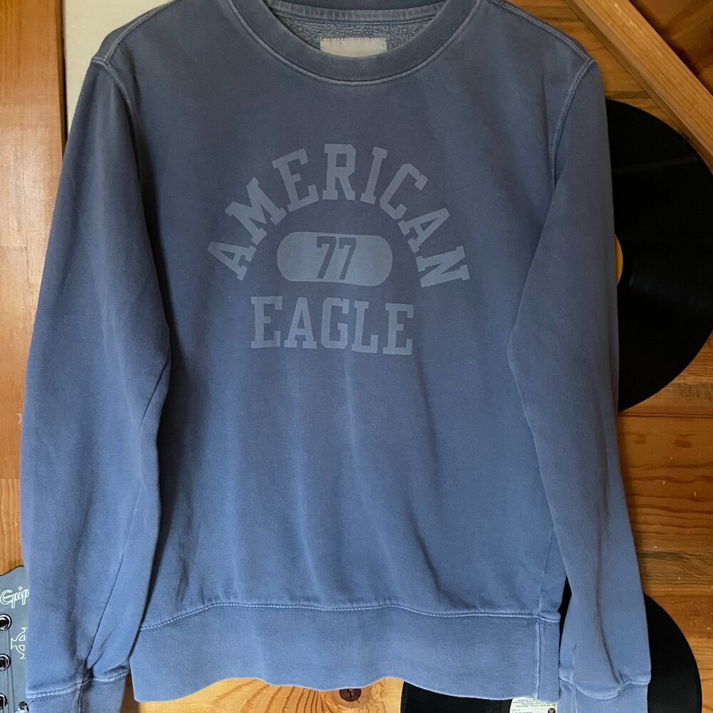 AMERICAN EAGLE Baby Blue Super Soft Fleece Sweatshirt Size XS